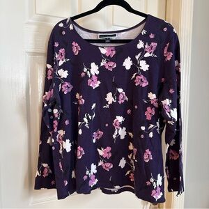 Karen Scott Women's Long Sleeve Purple Top in Plus Size 1X
